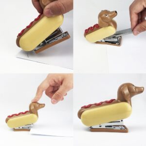 YOBRO Mini Stapler Novelty Hotdog Desktop Stapler with 1000PCS Staples 12 Sheets Capacity Stationery Animal Stapler for Home Office Gift - Image 5