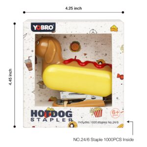 YOBRO Mini Stapler Novelty Hotdog Desktop Stapler with 1000PCS Staples 12 Sheets Capacity Stationery Animal Stapler for Home Office Gift - Image 6