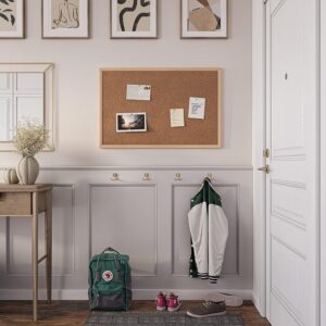 U Brands Cork Bulletin Board, 23 x 35 Inches, Light Birch Wood Frame - Image 4