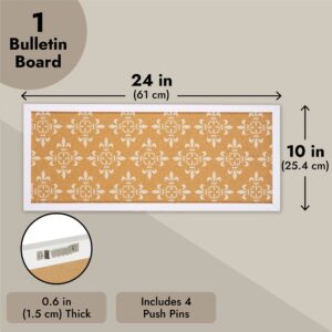 Juvale Cork Bulletin Board - 10 x 24 inch with White Frame, Decorative Rectangle Hanging Pin Board for Office, Bedroom, Home Decor, Message - Image 4