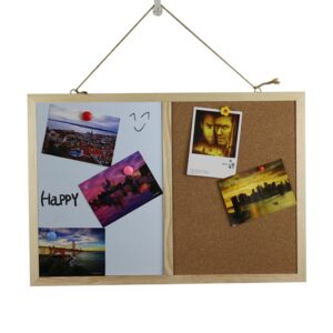 Magnetic Wood Whiteboard Cork Board Combination Blank Message Board for Office - Image 4