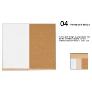 Magnetic Wood Whiteboard Cork Board Combination Blank Message Board for Office - Image 9