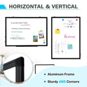Magnetic Whiteboard, Double-Sided White Board Dry Erase Board 24 x 18 Inch, Black Aluminum Frame Wall Mounted Board for Office Home - Image 3