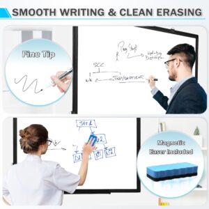 Magnetic Whiteboard, Double-Sided White Board Dry Erase Board 24 x 18 Inch, Black Aluminum Frame Wall Mounted Board for Office Home - Image 4