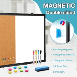 Magnetic Whiteboard, Double-Sided White Board Dry Erase Board 24 x 18 Inch, Black Aluminum Frame Wall Mounted Board for Office Home - Image 14