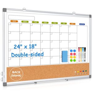 Magnetic Whiteboard, Double-Sided White Board Dry Erase Board 24 x 18 Inch, Black Aluminum Frame Wall Mounted Board for Office Home - Image 24