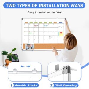 Magnetic Whiteboard, Double-Sided White Board Dry Erase Board 24 x 18 Inch, Black Aluminum Frame Wall Mounted Board for Office Home - Image 26