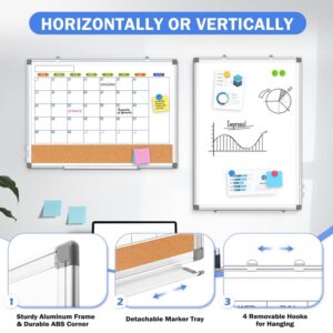 Magnetic Whiteboard, Double-Sided White Board Dry Erase Board 24 x 18 Inch, Black Aluminum Frame Wall Mounted Board for Office Home - Image 29
