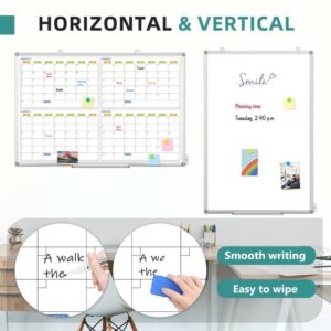 Magnetic Whiteboard, Double-Sided White Board Dry Erase Board 24 x 18 Inch, Black Aluminum Frame Wall Mounted Board for Office Home - Image 35