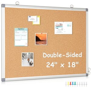 Magnetic Whiteboard, Double-Sided White Board Dry Erase Board 24 x 18 Inch, Black Aluminum Frame Wall Mounted Board for Office Home - Image 38