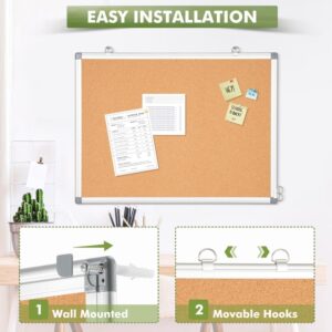 Magnetic Whiteboard, Double-Sided White Board Dry Erase Board 24 x 18 Inch, Black Aluminum Frame Wall Mounted Board for Office Home - Image 39