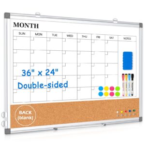 Magnetic Whiteboard, Double-Sided White Board Dry Erase Board 24 x 18 Inch, Black Aluminum Frame Wall Mounted Board for Office Home - Image 46