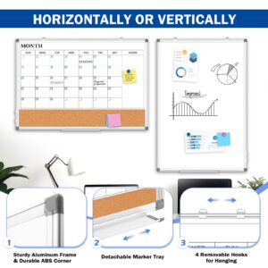 Magnetic Whiteboard, Double-Sided White Board Dry Erase Board 24 x 18 Inch, Black Aluminum Frame Wall Mounted Board for Office Home - Image 47