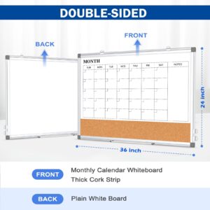 Magnetic Whiteboard, Double-Sided White Board Dry Erase Board 24 x 18 Inch, Black Aluminum Frame Wall Mounted Board for Office Home - Image 50