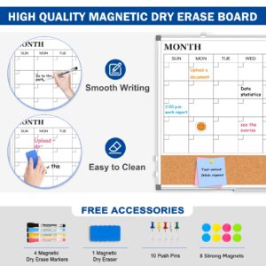Magnetic Whiteboard, Double-Sided White Board Dry Erase Board 24 x 18 Inch, Black Aluminum Frame Wall Mounted Board for Office Home - Image 52